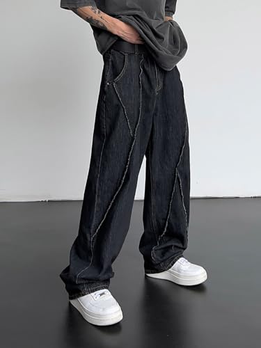 XYGJZ Men's Baggy Jeans Vintage Loose Fit Wide Leg Denim Pants Hip hop Streetwear Oversized Pants4
