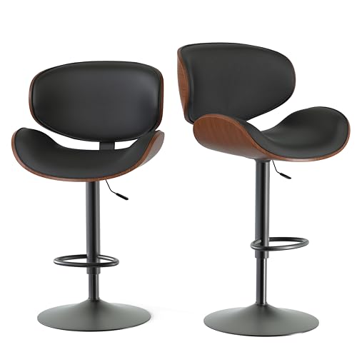 Opiniones y reviews de Bancos para Barra Walmart más recomendados. 46 Fohfurniture FOH Set de 2 Taburetes de Bar Negros, Banco Giratorio 360° con Altura Ajustable, Respaldo de Madera Curvada Nogal y Tapizado en Piel Sintética, Base Metálica...