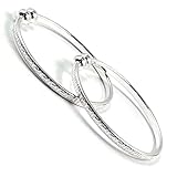 925 Sterling Silver New Born/Toddler Kids Kada(1.4 inch) - Style#04