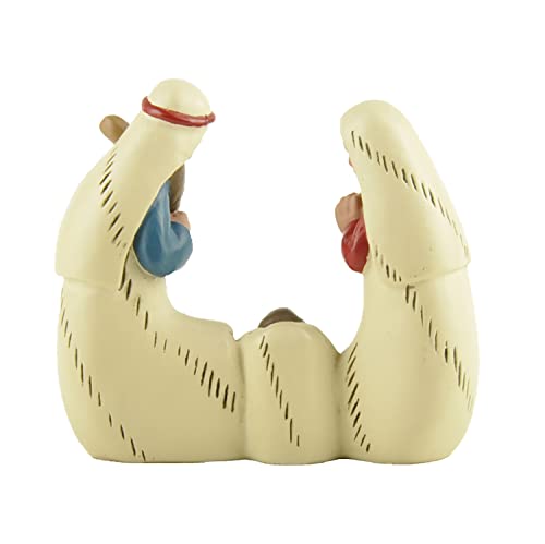 Plentifulhome Tiny Holy Family Figurines Nativity Set Tabletop Scenes Catholic Christmas Mini Nativity Scene For Children 2.56 Inch Resin #TOP5