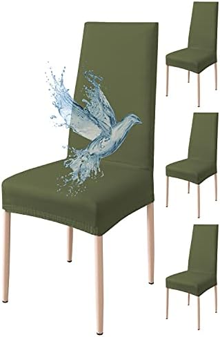 Poligino Zestaw 2 wodoodpornych pokrowców na krzesła, uniwersalne, miękkie i wygodne, certyfikat Oeko-Tex®, do domu, kuchni, na wesele, do restauracji, na imprezę, do hotelu, na bankiet, zielone