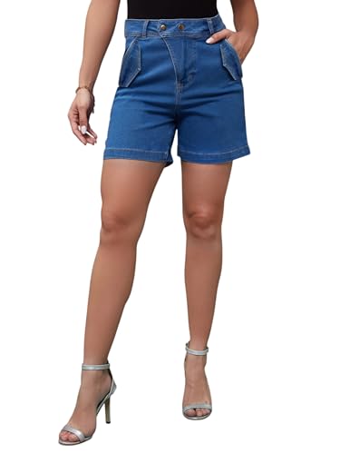 Image of Dolce Crudo Women's Regular High Rise Stretchable Denim Shorts