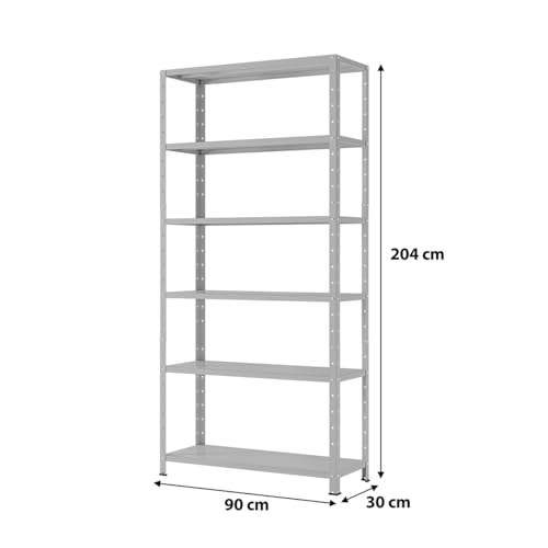 Estante/Armario De Aço Cinza 90cm 6 Bandejas Suporta 120kg