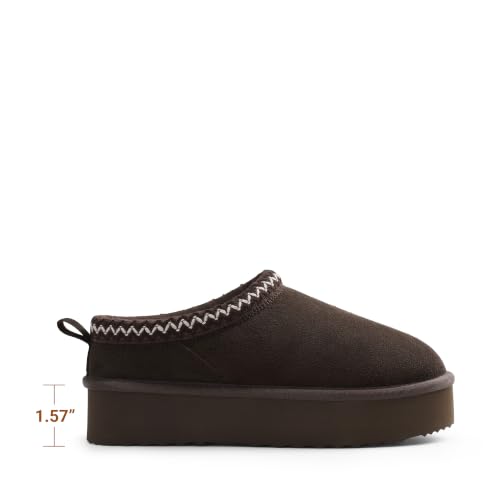 Image of DREAM PAIRS Women's Platform Genuine Suede House Slippers