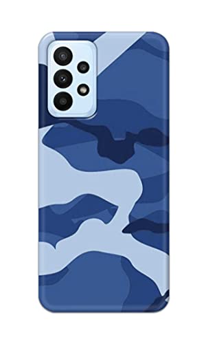 Image of Printed Hard Back Cover Case for Samsung Galaxy A23 4G | Samsung Galaxy A23 5G Back Cover (Army Blue Pattern) -203