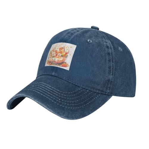YYHWHJDE Gorra de béisbol negra para adultos, diseño de concha de coco y conejo blanco, para hombres y mujeres, uso deportivo y de viaje, Azul Marino, talla �nica