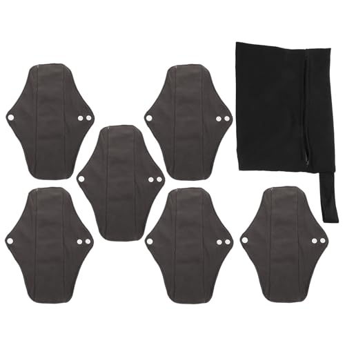 IMIKEYA Toallas Sanitarias Reutilizables Talla M 6 Unidades Bolsa de Almacenamiento, Toalla Menstrual Lavable para Mujer, Absorbente y Portátil para Uso Exterior y Embarazo