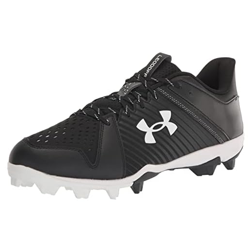 Under Armour Men's Leadoff Low Rubber Molded Baseball Cleat Shoe, Black, 10.5