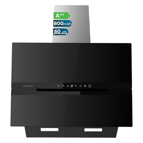 Hotte aspirante inclinée 60cm Cecotec Bolero Flux DT 608010 verre noir A++