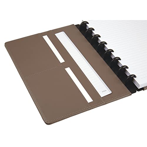 Tul Custom Note-Taking System Discbound Notebook, Junior Size, Leather Cover, Black #TOP2