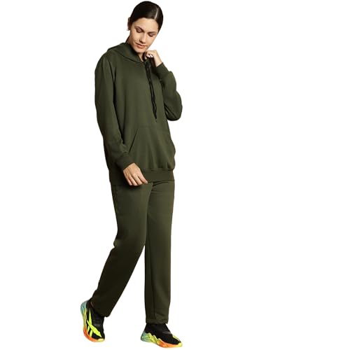 Image of Mack Jonney Solid Hooded Cotton Fleece tracksuit Co-Ord Set for Women-MACK32729