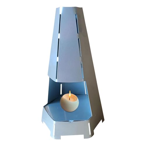 Yurosuis Calentador De Velas Tea Light De Metal - Estufa Calefactora De Tea A Prueba De Viento,Calentador Portátil para Interiores y Exteriores - para Mesa Chimenea Terraza Dormitorio Acampada