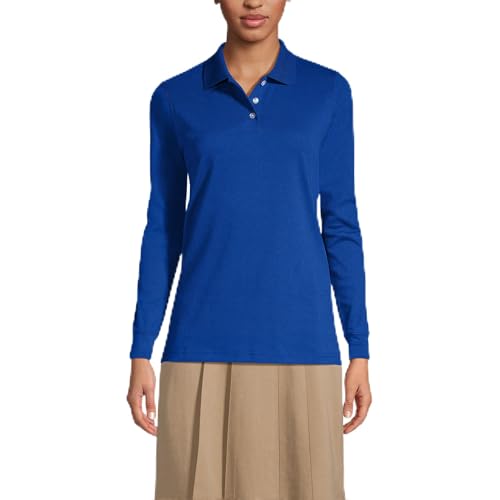 Image of Lands' End School Uniform Kids Long Sleeve Interlock Polo Shirt