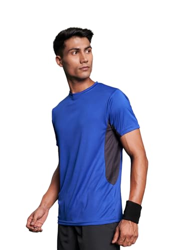 Image of FitMonkey Sports Breathable Crew Neck Dry Fit T Shirt | Regular Fit Cut & Sew T Shirt for Men |Sport T Shirt for Men |Quick Dry Technology with Moisture Control |Lightweight