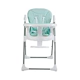  WSI Hochstuhl mit Baby, Kinderhochstuhl Babyhochstuhl mit Sicherheitsgurt Großem Esstisch Höhenverstellbar Zusammenklappbar Kinderstuhl Babystuhl Hochstuhl Stuhl (einfache Reinigung),Blau