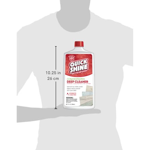 Quick Shine Multi Surface Deep Floor Cleaner and Remover 27oz | Removes Wax Build-Up, Revitalizes Floors & Cleans Grout | Use on Hardwood, Laminate, LVT, Tile and Stone | Pro-Level Cleaning