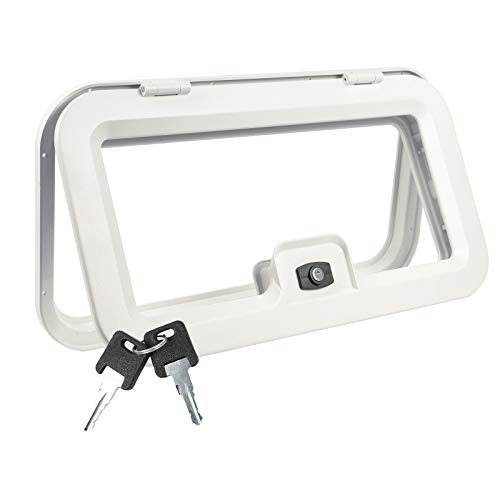 Sportello di servizio per roulotte e camper | 3 misure a scelta | bianco | chiusura inclusa | sportello portaoggetti (595 x 315 mm)