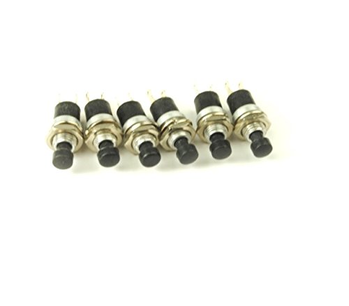 Price comparison product image Proops 6 x Black Mini Latch Push to Make Curvy Shaped Prongs Switches (E2101) Free UK Postage