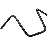 AIRCMT Black 16' Ape Hanger Handlebar, 1' Diameter, Fits Harley Davidson Sportster Iron 883 (2010–2021), Forty-Eight, 1200 Custom