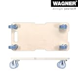 WAGNER Transportroller Transporthilfe I Schichtholz 59 x 29 x 11 cm, Tragkraft 300 kg I Möbelroller für Umzüge I Schwerlastrollbrett mit Soften Rollen I Griffmulden & Tragegriff I FSC® I Made in DE