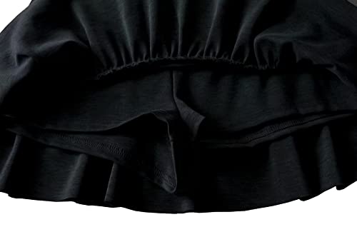 Afibi Women Stretchy Flared Ruffle Layered Mini Tennis Skater Skirts with Short3