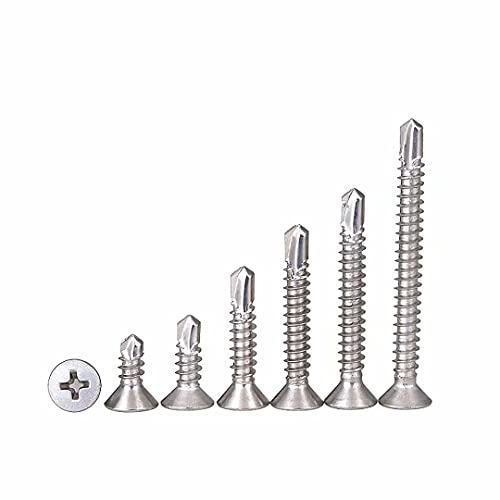 Dreneco M3.9x19mm Stainless Steel Cross Flat Head Self-Drilling Screws, 50 Pieces, M3.9*19mm,50pcs - Image 3