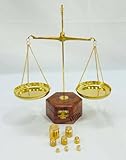 Brass Weight Scale Miniature Brass Tarazu/Vintage Weight Machine, Balance Justice Law Scale, Apothecary Scale with Weight Capacity of 50gm