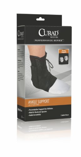 CURAD Lace-Up Figure-8 Ankle Brace with Stays, Size L, Each