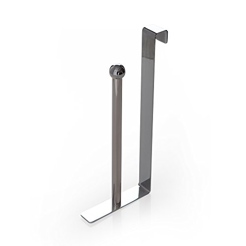 Sabichi System Hook Toilet Bathroom Roll Holder Chrome Stand Paper Storer 172716, Stainless-Steel, Silver, 30 x 15 x 3 cm