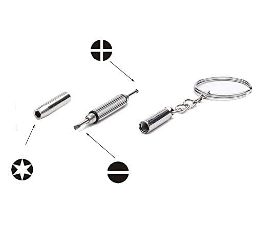 Sugra 3-in-1 Eyeglass Screwdriver Hand Tools Eyeglass Sunglass Repair Tool with Keychain 1