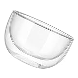 CAXUSD 2 Piezas tazón de vidrio doble fruit bowl tazón de almacenamiento de alimentos cuenco de vajilla cesta bol Tazas de pudín decoracion de tazón de sopa transparente ensaladera