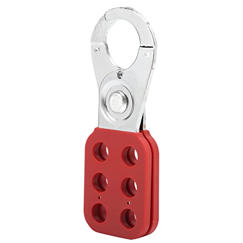 Image of Akozon 1in Lockout Hasp Tagout with 6 Hook for Padlock Duty Nylon PA Steel Construction Insulated Snap for Industrial Equipment Maintenance