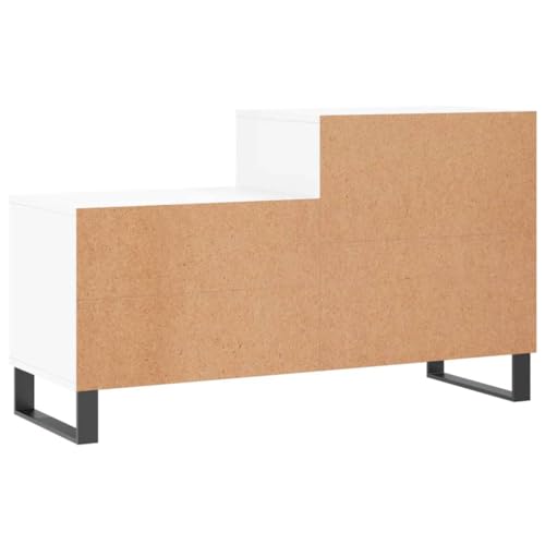 Meuble chaussures gain de place blanc 5 compartiments commode bois - 7