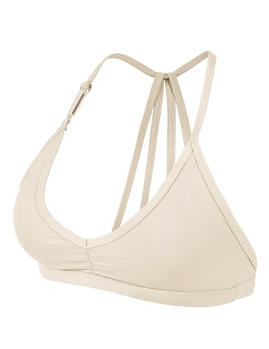 Image of YEOREO CoreFlex Workout Sports Bras for Women Padded Strappy Open Back Gym Bra Light Impact Criss Cross Yoga Crop Top