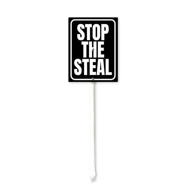 8 x 12 inch Stop the Steal Yard Sign With Stakes Outdoor Lawn Yard Signs，Aluminum,Metal Stakes Included,Security Sign,Gate,Driveway