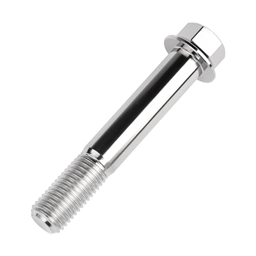 Image of Titanium Bolt M12 30 35 40 45 50 55 60 65 70 75 80 85 90mm Hex Small Flange Head for Motorcycle Car Modification Pack of 4 (M12x75mm Pitch 1.25, Silver)