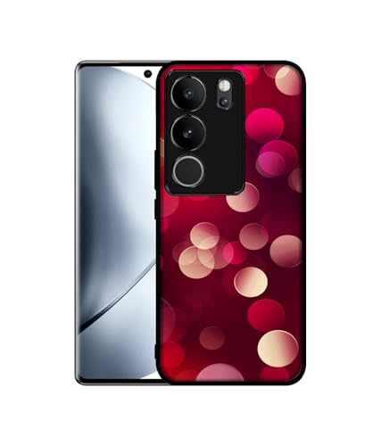 Image of 3D Circles Design Premium 2D Printed Metal Back Case Cover for Vivo V29 5G / V29 Pro 5G