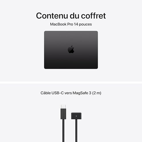 Apple MacBook Pro Ordinateur Portable avec Puce M5, CPU 10 cœurs et GPU 10 cœurs : Conçu pour Apple Intelligence, Écran Liquid Retina XDR de 14,2 Pouces, 512 Go de mémoire unifiée ; Noir sidéral