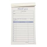 Roll Maven 10 Pack Thank You Receipt Book, 3.4x5.5 Handheld 2-Part Carbonless, White/Yellow Carbon Duplicate Copy Sales Order Form, Invoice Pad, Cute Convenient for Small Business (50 Sets)