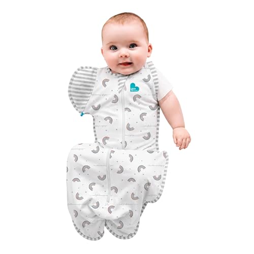 Image of Love to Dream Swaddle Up Transition Swaddle, Patented Zip-Off Wings, Gently Help Baby Transition from Being Swaddled to Arms Free When Showing Signs of Rolling, 1.0 TOG, 13-19 lbs, Rainbow Dream