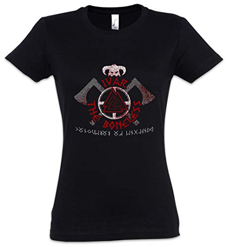 Urban Backwoods Ivar The Boneless Camiseta de Mujer Women T-Shirt Negro Talla L