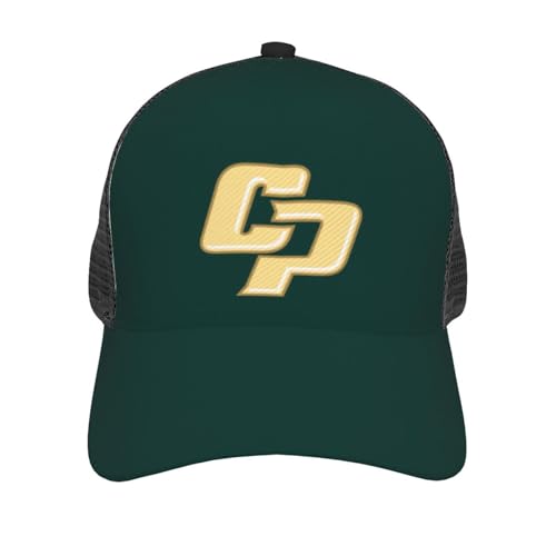 Cal Poly Mustangs Curved Brim Mesh Baseball Cap Casual Sun Hat for Unisex Black