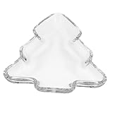 Matériau en verre de cristal : fabriqué à partir de verre de cristal, offrant une transmission lumière et une apparence étincelante, rehaussant l'esthétique de votre salon ou salle à manger, plateau en forme d'arbre de noël, plateau à fruits en verre de cristal
