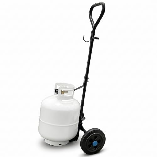 Propane Tank Dolly with Wheels 20lb Propane Tank Cart for Weed Torch Propane Tank Wheeled Cart for BBQ Weed Burner Patio Heater Fire Pit (Torch and Cylinder Not Included)