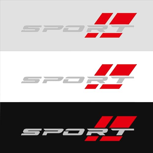 Image of Zhizhong Car Sport Decal,16 Inch Vinyl Sticker Fit for All Cars Side (Silver Red)