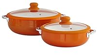 Algopix Similar Product 7 - IMUSA USA 2 Piece Orange Ceramic