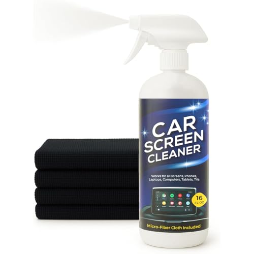 16oz Screen Cleaning Kit with Spray and Micro-Fibre Cloth Wipe (1 Pack) for Car Screens, Computer Screens, Laptops, iPads & Phones; Touchscreen Electronics Cleaner to Erase Dust or Fingerprints