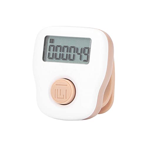 Image of AMONIDA Tally Counter, White USB Rechargeable Clicker Counter Stitch Counter with Anti Sweat Silicone Ring Matte Texture 6 Channel Counting