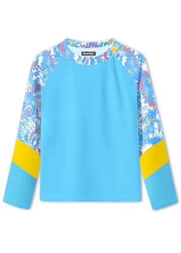 Image of BesserBay Girls Rash Guard UPF 50+ Raglan Sleeve Swim Shirt 6-14 Years