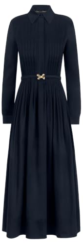Oscar De La Renta, Bow Belt Cotton Stretch Twill Dress